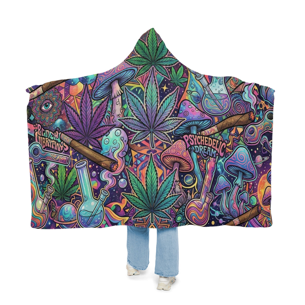 Hooded Blanket — Tropical Flamingo Sunset Snuggle Blanket