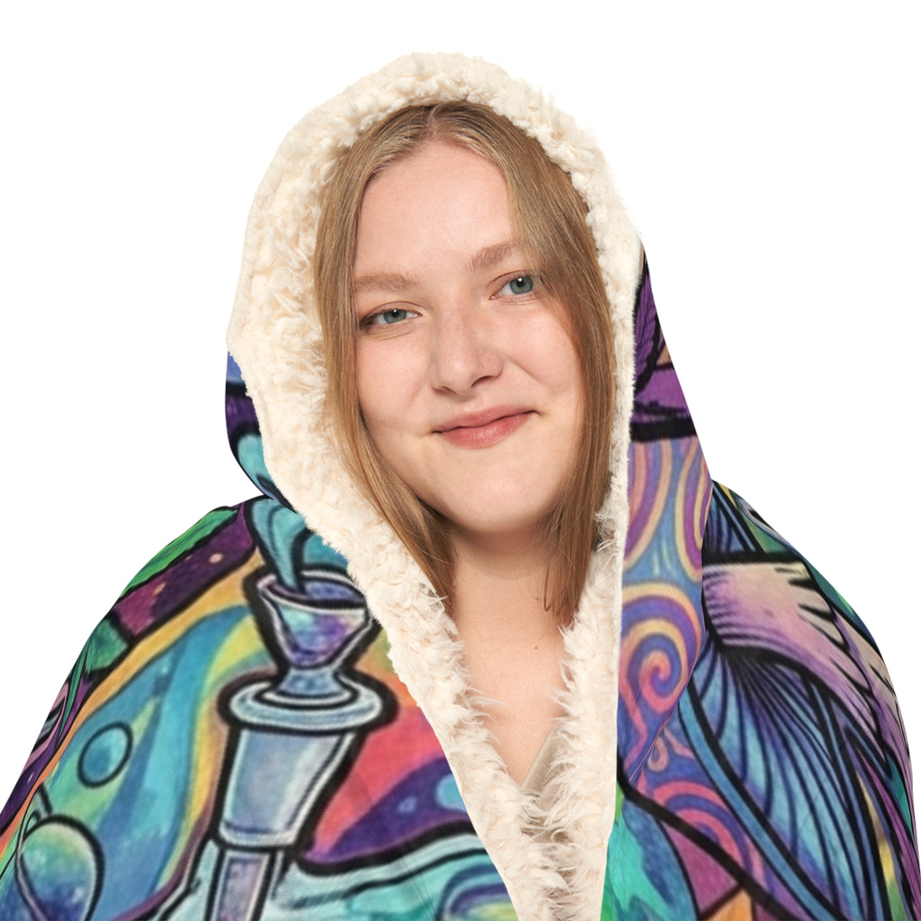 Hooded Blanket — Tropical Flamingo Sunset Snuggle Blanket