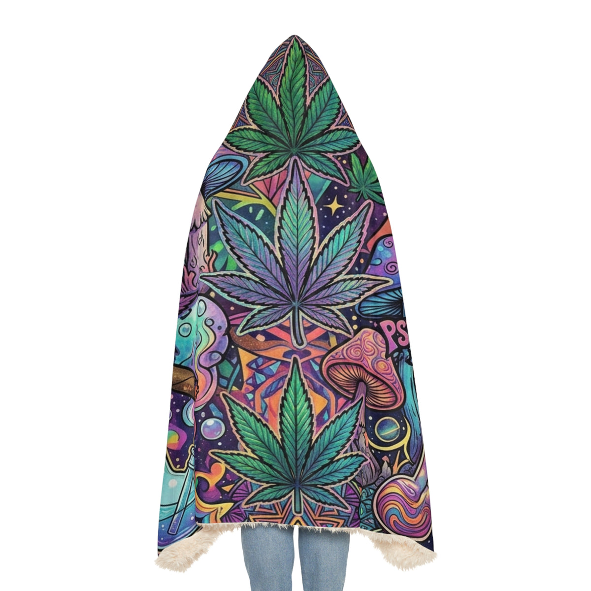 Hooded Blanket — Tropical Flamingo Sunset Snuggle Blanket