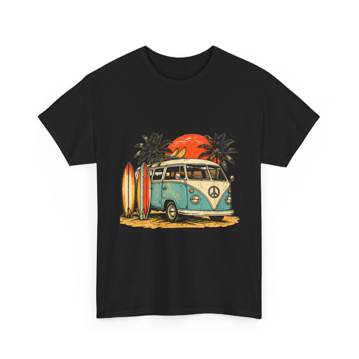 Retro Surf T-Shirt Vintage Beach Surfboard Tee