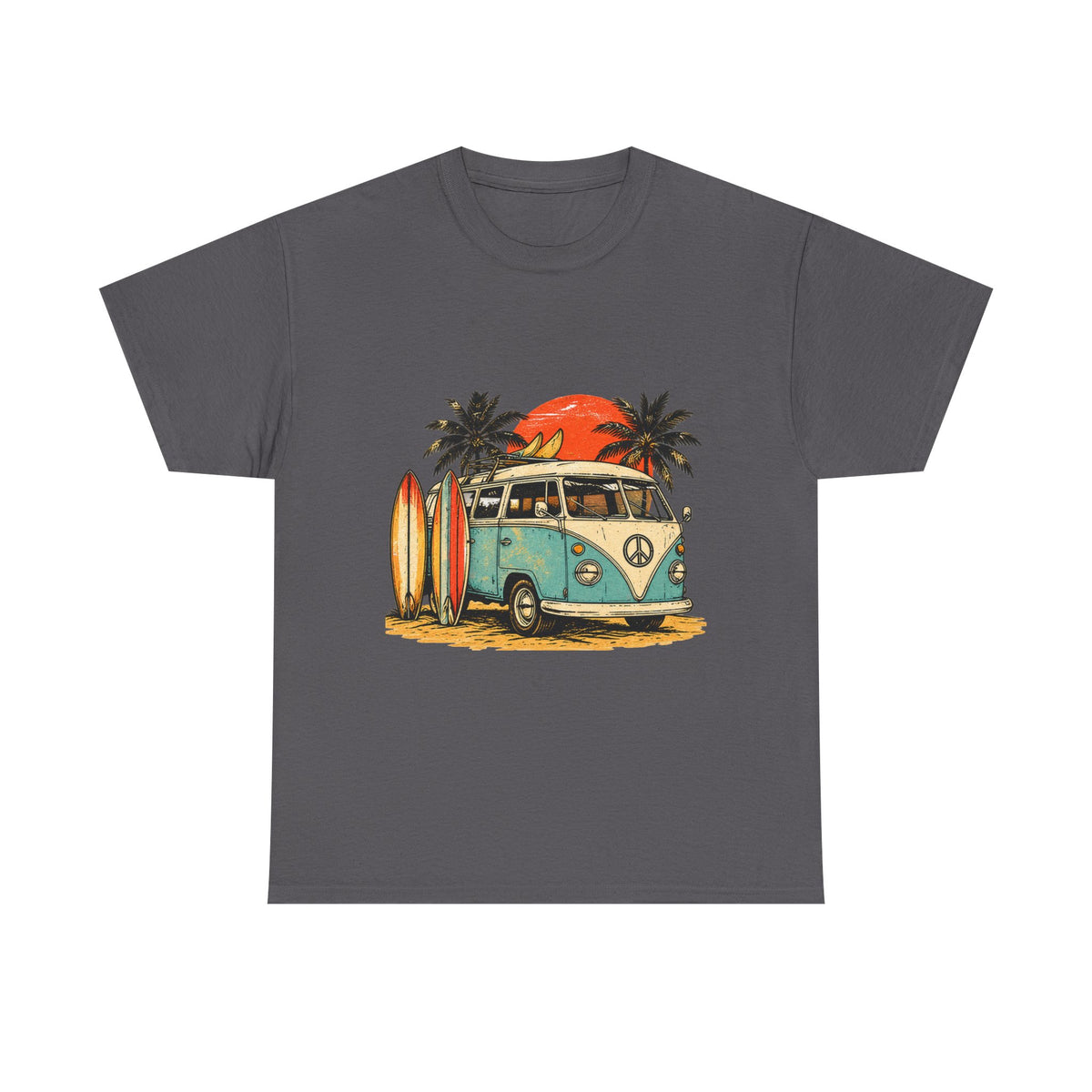 Retro Surf T-Shirt Vintage Beach Surfboard Tee