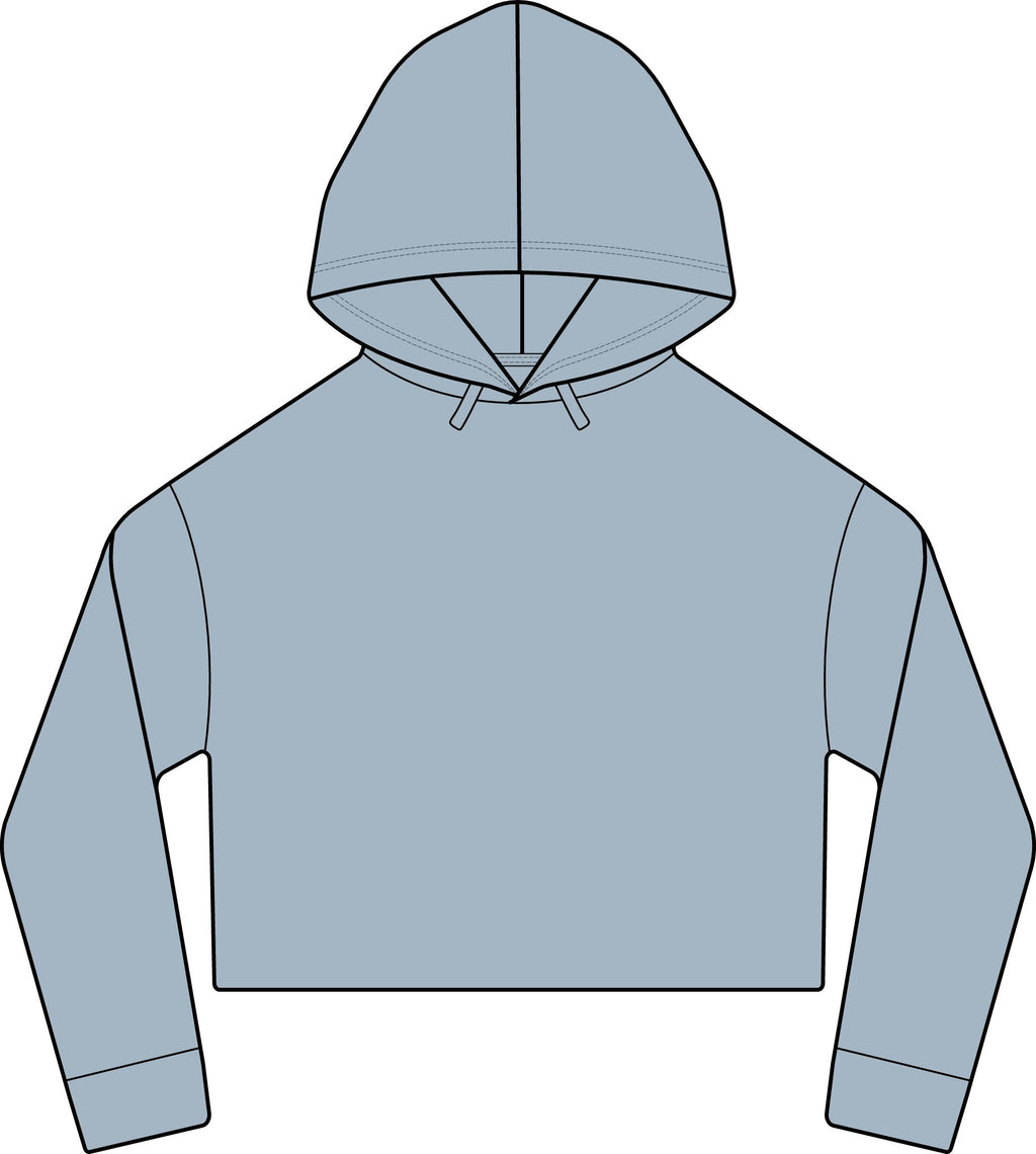 iWomen's Laguna Sueded Raw Edge Crop Hoodie Sweatshirt