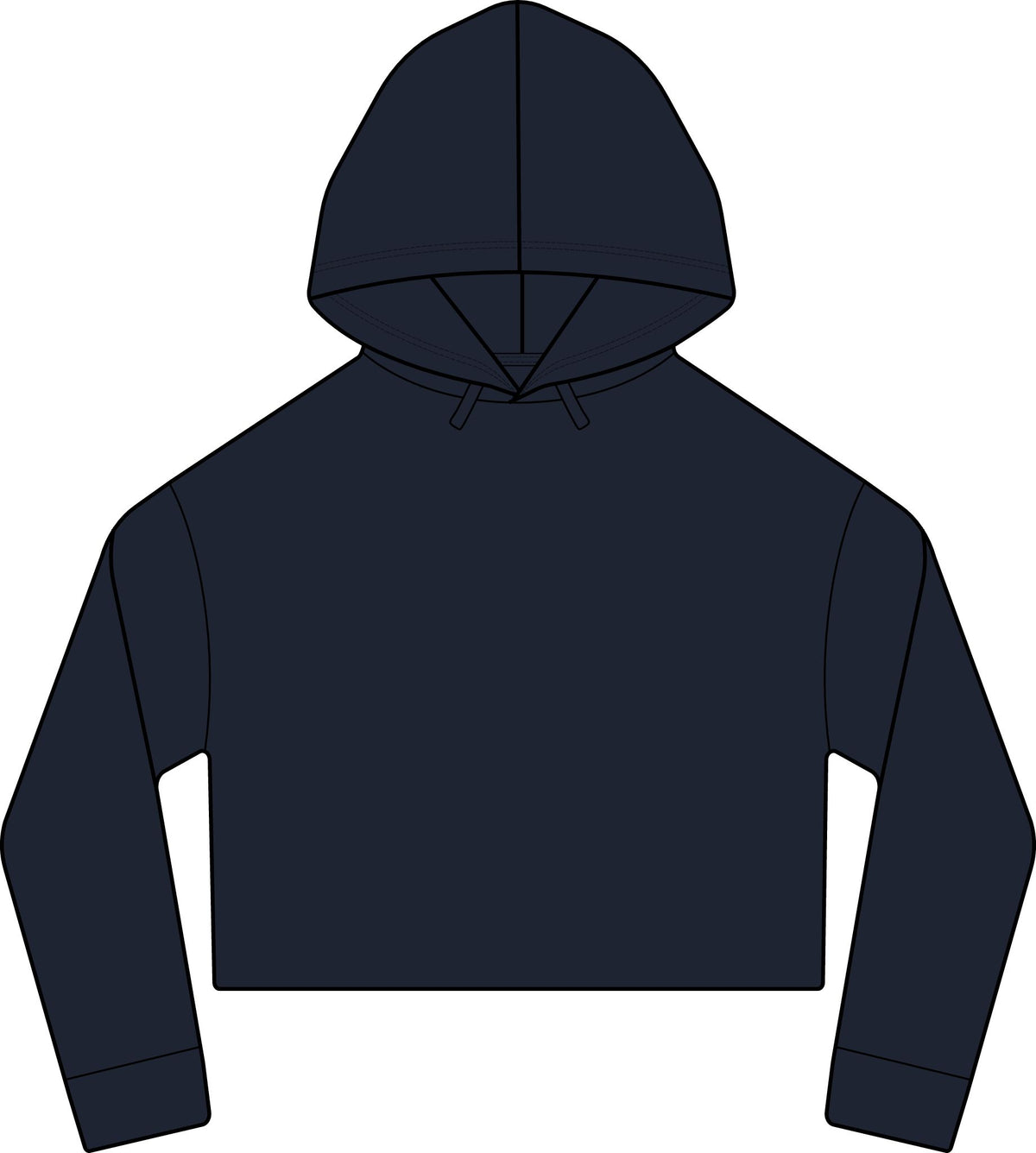 iWomen's Laguna Sueded Raw Edge Crop Hoodie Sweatshirt