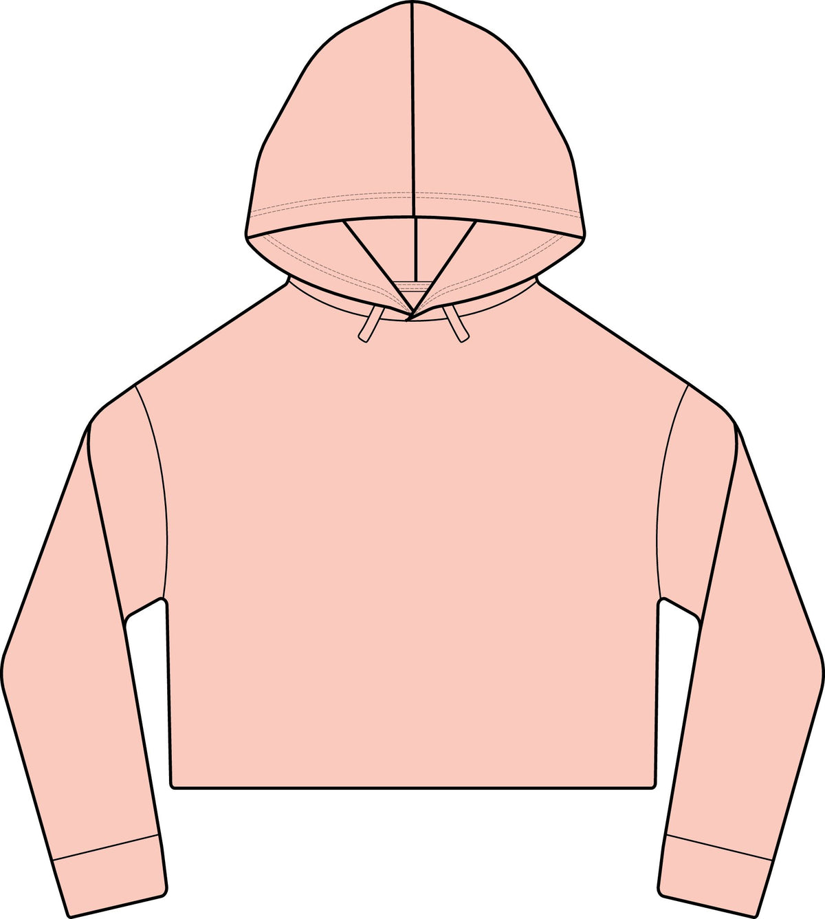 iWomen's Laguna Sueded Raw Edge Crop Hoodie Sweatshirt