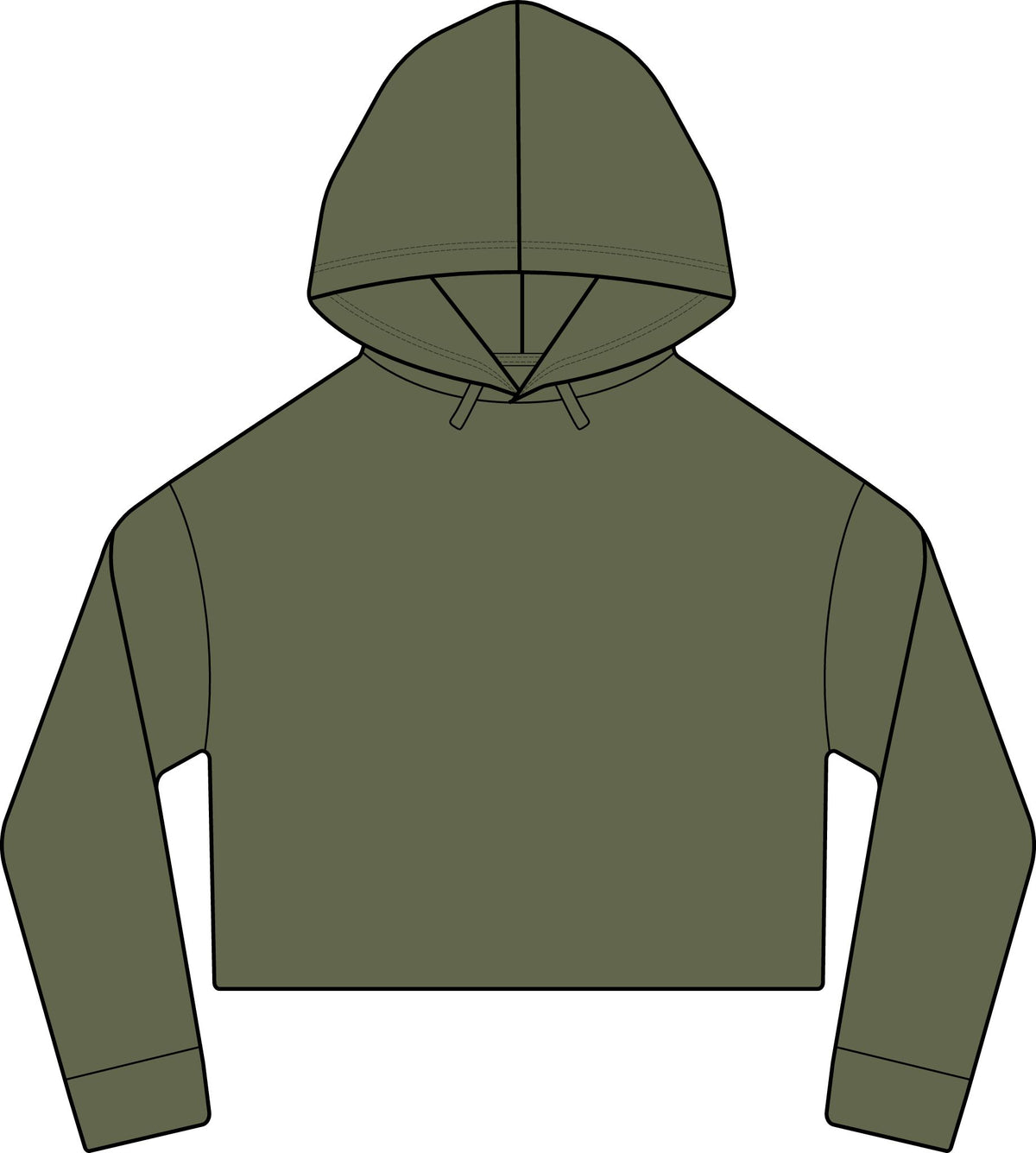 iWomen's Laguna Sueded Raw Edge Crop Hoodie Sweatshirt