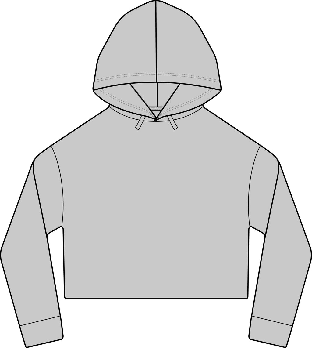 iWomen's Laguna Sueded Raw Edge Crop Hoodie Sweatshirt
