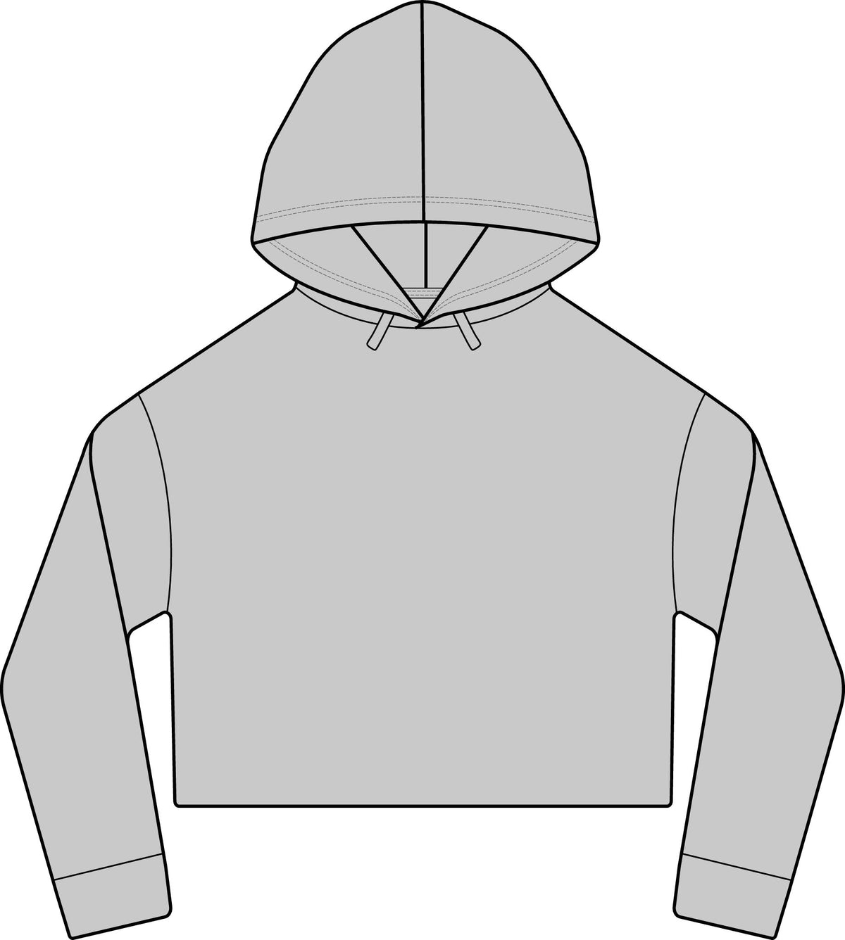 iWomen's Laguna Sueded Raw Edge Crop Hoodie Sweatshirt
