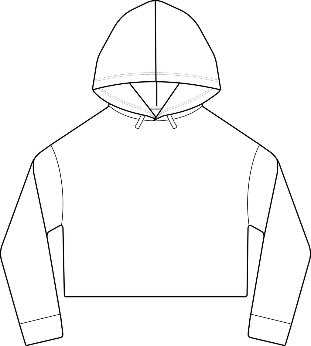 iWomen's Laguna Sueded Raw Edge Crop Hoodie Sweatshirt