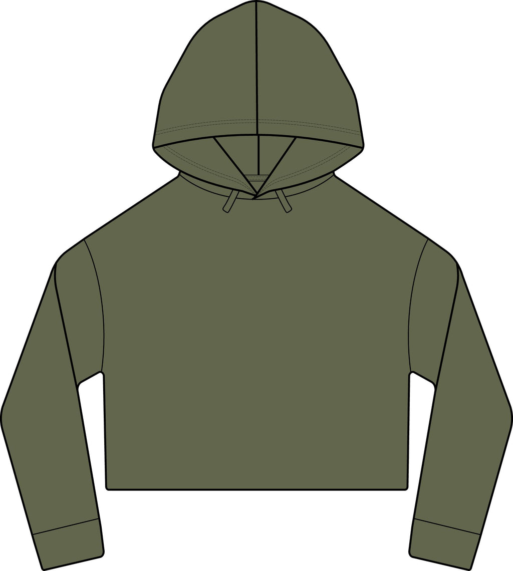 iWomen's Laguna Sueded Raw Edge Crop Hoodie Sweatshirt