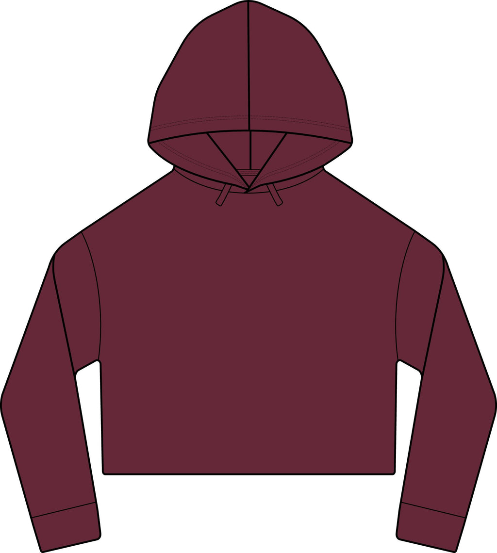 iWomen's Laguna Sueded Raw Edge Crop Hoodie Sweatshirt