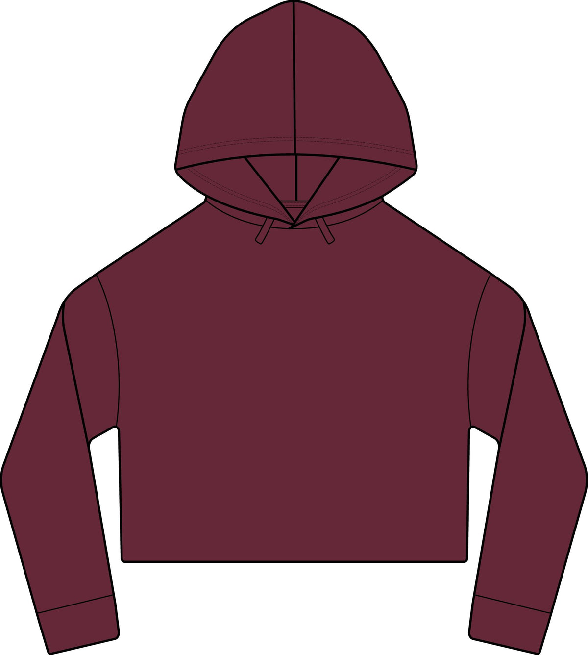 iWomen's Laguna Sueded Raw Edge Crop Hoodie Sweatshirt