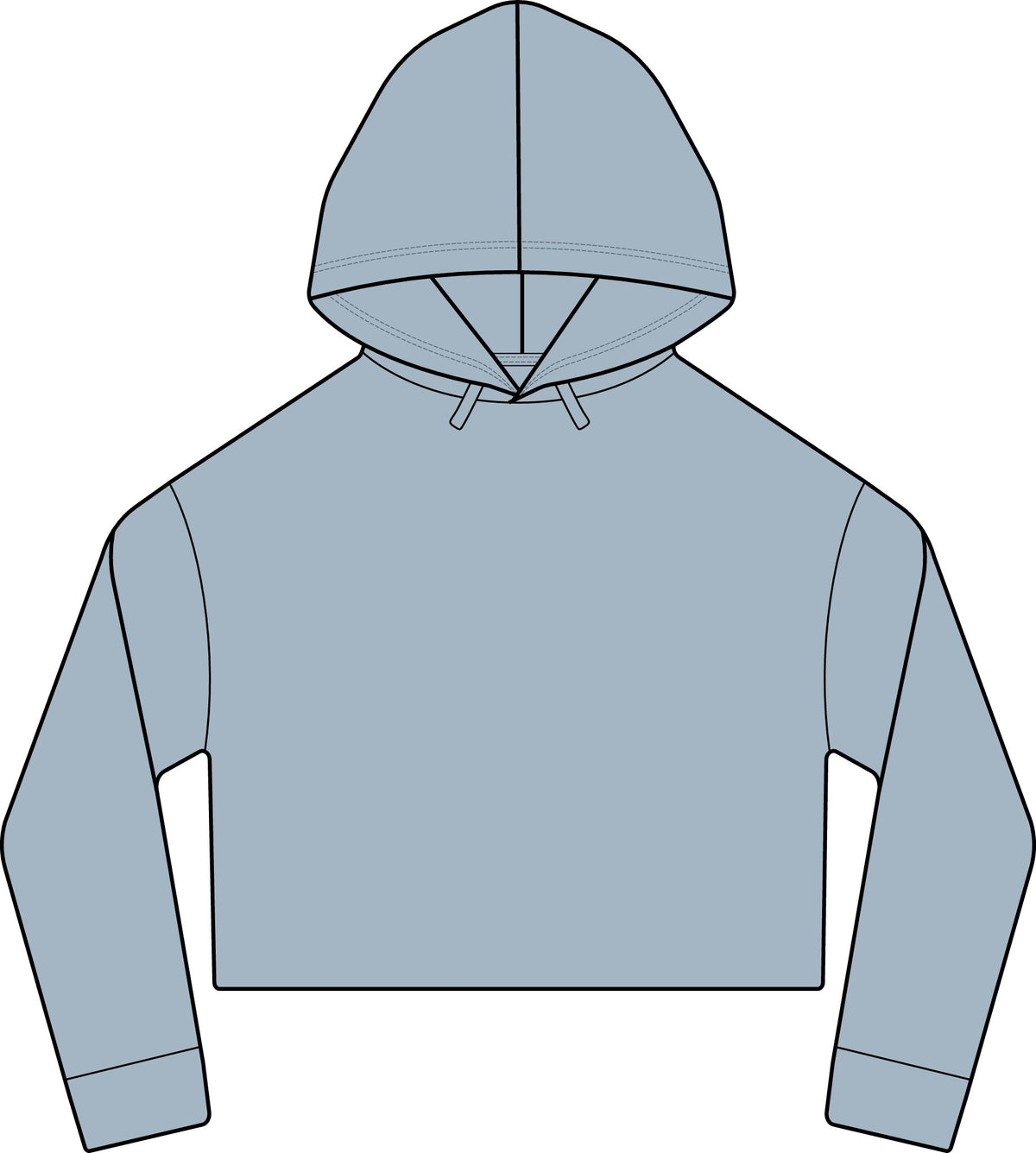 iWomen's Laguna Sueded Raw Edge Crop Hoodie Sweatshirt
