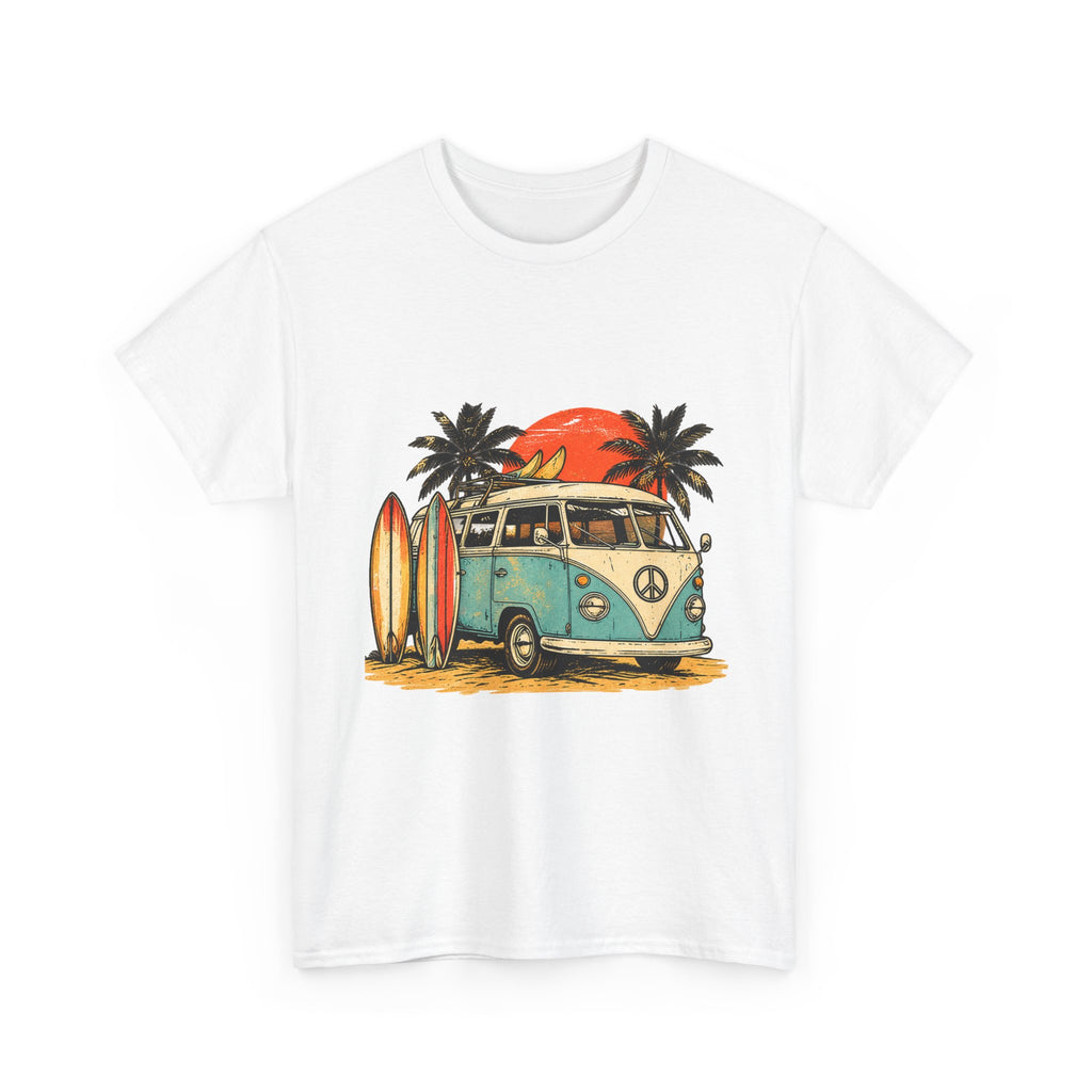 Retro Surf T-Shirt Vintage Beach Surfboard Tee