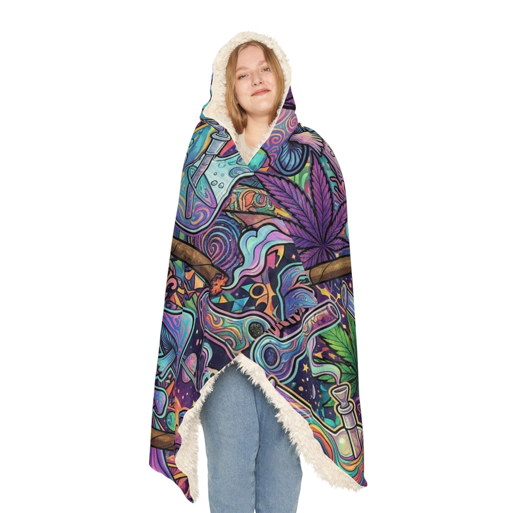 Hooded Blanket — Tropical Flamingo Sunset Snuggle Blanket